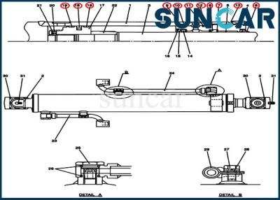 China COMPUTER-AIDED SOFTWARE ENGINEERING PU01V00024R300 van de de Verbindingsuitrusting CX17B van Graafwerktuigboom cylinder repair de Hydraulische Dienstuitrusting Te koop