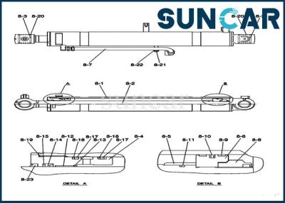 China PY01V00043R400 hydraulisch van de de Reparatieuitrusting CX50B van de Cilinderverbinding het Geval Compact Graafwerktuig Boom Seal Kit Te koop