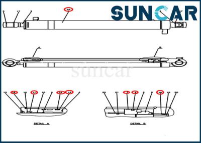 China Bagger Arm Seal Repair Kit Hydraulic Cylinder Replacement Kits CX50B-Fall-PH01V00037R400 zu verkaufen