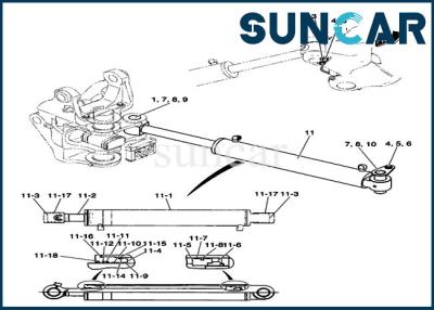 China PH01V00031R400 van het de Uitrustingscx50b Geval van de verbindingsvervanging het Kruippakjegraafwerktuig Swing Cylinder Kits Te koop