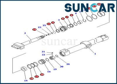 Chine Bras de Kit For Komatsu PC200SC-7-M1 PC200SC-6 Telesco de réparation de cylindre de glissière du kit KB3011A-00222 de joint à vendre