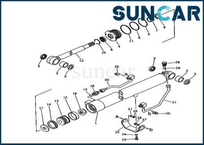 China Los equipos del reemplazo del equipo 20S-63-56102 20S6356102 del sello del cilindro del auge caben el excavador PC30-1 PC30-3 de KOMATSU en venta