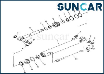 China 21X6302030 21X-63-02030 Bucket Cylinder Seal Kit Fits PC38UU-1 Komatsu Bucket Cylinder Sealing Kit for sale