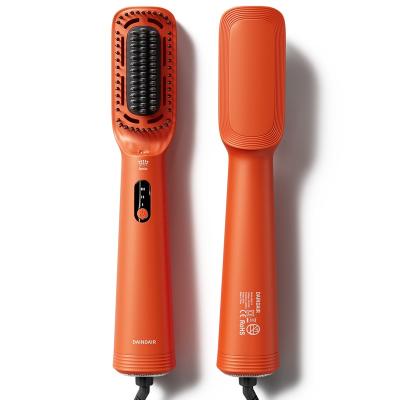 China Hot Round Hair Straightener Comb Ceramic Negative Ions Fast Heating Electric Hair Styling Brush For Women for sale