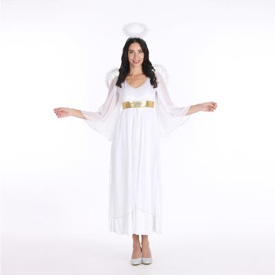 China Safe/Easy Wearing White Angel Dress Adults Party Women Halloween Costumes Dress Up Costume for sale