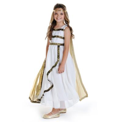 China Girl Festival Costume Athena Greek Goddess Kids Halloween Dress Safe/Easy Wearing Costume for sale