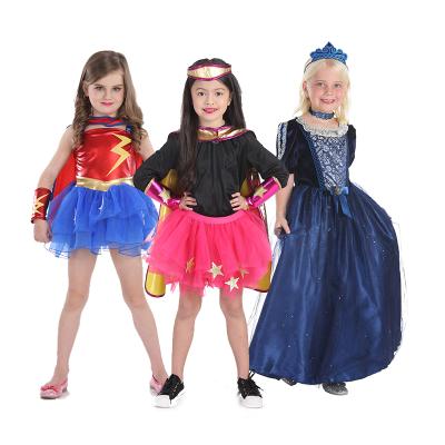 China Cute Polyester Halloween Cosplay Superhero Dress Halloween Costume For Kids Girl for sale