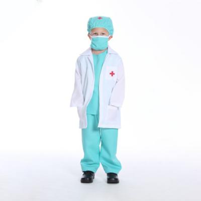 China HS-1011-011 100% Polyester Doctor Kids Cosplay Costume with Coat, Mask, Hat, Pants and Top for sale