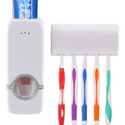 China B535 sustainable multifunctional toothbrush rack+ toothpaste dispenser for sale