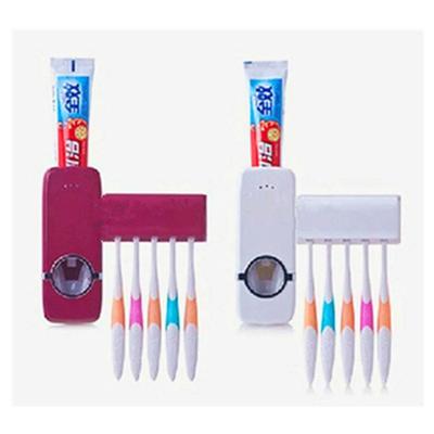 China Sustainable Wall Mount Automatic Toothpaste Dispenser Toothbrush Holder With Cover for sale