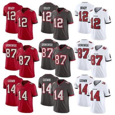 China 2021 Brady 12 League Jersey American Football Wear Custom Red Generic Cotton Antibacterial Nfl Blank Uniform for sale