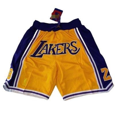 China Wholesale Antibacterial Embroidery Applique Twill Vintage Stitch Color Doubles Pocket Shorts Mesh Shorts Just Mans Don Basketball for sale