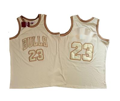 China No. 1 Basketball Gold Jersey Wholesale Custom 23 Embroidery Limited Edition Antibacterial Top Quality Retro for sale