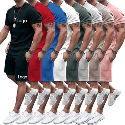 China Breathable Custom Logo Men Training Jogging Suit Two Piece Suit T-Shirt And Short Set Mens Shorts Set for sale