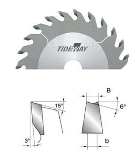 China Black and red painted color scoring TCT circular saw blades - taper teeth for sale