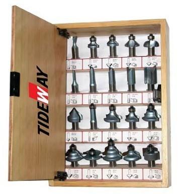 Cina 20 Set falegnameria TCT router bit set in acciaio #carbon 45 in vendita