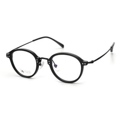 China AT-1103 Titanium Optical Frames Round Pure Titanium Acetate Eye Glass Optical Frames zu verkaufen