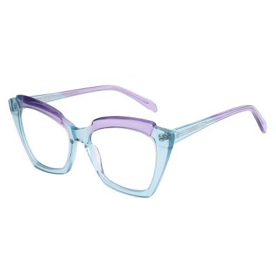 중국 Custom Logo Fancy Glasses Acetate Optical Frames P6132 2021 Style Optical Frames Wholesale Cheap Anti Blue Light Glasses 판매용