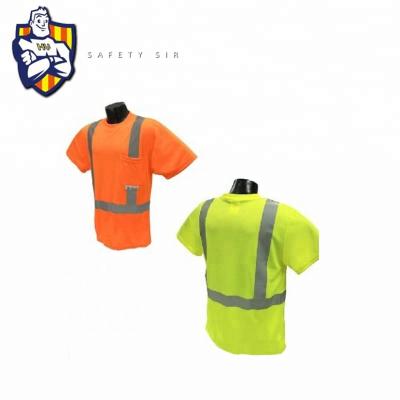 China High Quality Fluorescent High Visibility Tape Safety T-shirt Reflective Zipper for sale