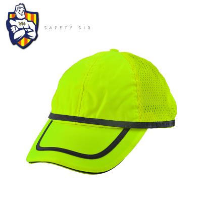 China Professional Design 100%Polyester Summer Breathable Reflective Fluorescent Safety Hat for sale