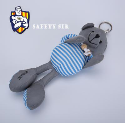 China New small plush rabbit hi-force toy outdoor sports key chain reflective reflective animal safety key chain in the night for sale