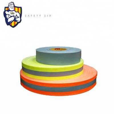 China CE EN471 Printable Tapes Reflective Fabrictrim , Gray Material for sale