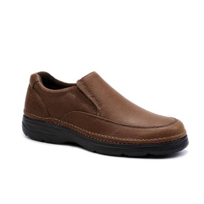 China New Style Custom Casual Cow Leather ABINITIO Moccasin Loafer Man Shoes Light Brown for sale