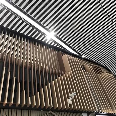 China Suspended Aluminium Metal Ceilings U-Shape Aluminum Baffle Ceiling For Interior Decoration for sale