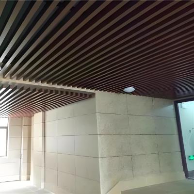 China Wooden Grain U Shaped Aluminum Profile Ceiling For Building Celling /  Interion Decoration for sale