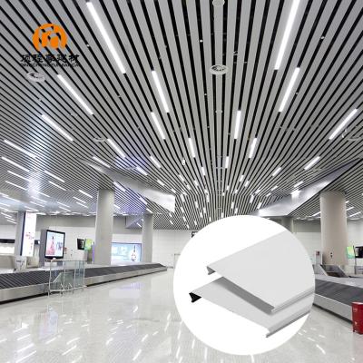 China Powder Coated Metal Aluminium Slat Strip False Ceiling For Office Building Heat Insulation for sale