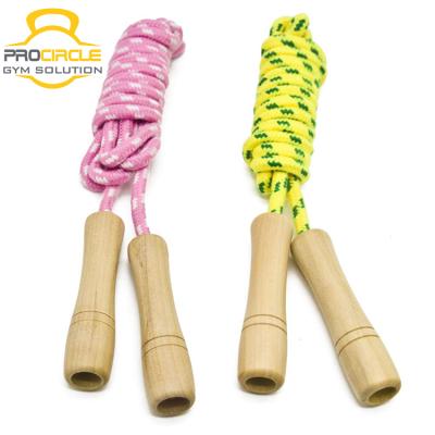 China Yoga Forming Wooden Procircle Handle Jump Rope For Kids for sale