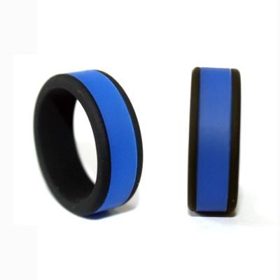 China Two Color DIY Silicone Environmentally Friendly Wholesale 8mm Wide Ring Set Outdoor Sport Ring Set For Men for sale