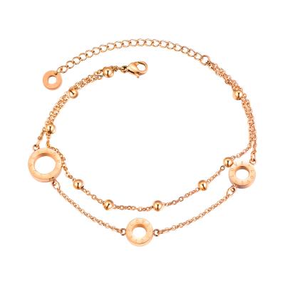 China New 2021 TRENDY Stainless Steel Rose Gold Plated Multi Letter Love Circle Elements Bracelets Jewelry For Women for sale