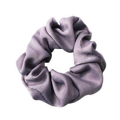 China Customized New Soft Satin Ribbon Hair Scrunchies Solid Color Elastic Hair Bands For Women for sale