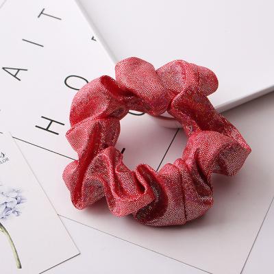 China Fashion Amazon Hot Selling Shiny Scrunchies Elastic Hair Bands For Women for sale