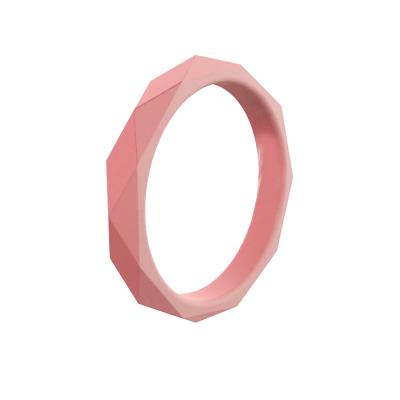 China Amazon Hot Selling Environmentally Friendly Diamond Grain Silicone Ring Personalized Custom Logo Ring For Women for sale