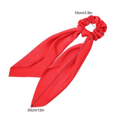 China Customized Hot Sale Fashion Solid Color Hair Scrunchies Scarf Headband Ribbon Bow Knot Hair Ties For Women for sale