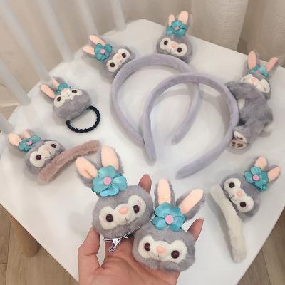 China Wholesale Environmentally Friendly Soft Rabbit Fur Anime Women Hair Clip Plush Hair Band Fluffy Winter Hair Band For Girl for sale