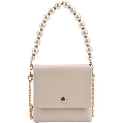 China New Design Fashion Retro Pearl Chain Small Square Handbags Women Cross - Body Bag For Ladies for sale