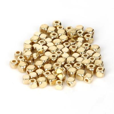 China Gold and Platinum Plated 4*4mm CCB Square Bead Loose Beads For Jewelry Making Findings Necklace Bracelet Earrings Findings for sale