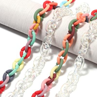 China Hot Selling Acrylic Oval Chain Clasp Plated C Shaped Open Chain For DIY Earrings And Glass Chain for sale