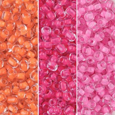 China DIY Jewelry Making 160pcs/bottle 4mm Transparent Colored Glass Loose Bead Colored Rice Bead For DIY Jewelry Making for sale