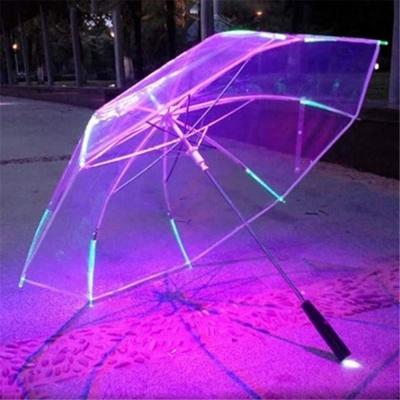 China Minimalist Wholesale Custom Led Light Dome Shaped Bubble Clear Transparent Child Kid Led Umbrella for sale