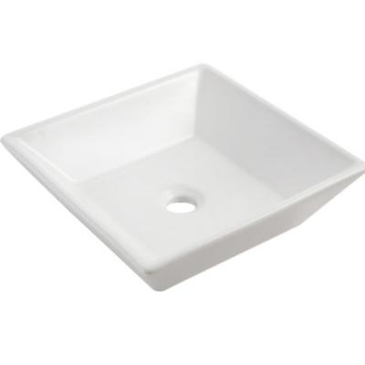 China Modern Rectangle Over Counter Porcelain Bathroom Vessel Vanity Ceramic Sink Art Basin for sale