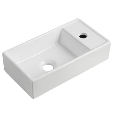 China Small Modern Square Bathroom Countertop Ceramic Art Sink Washing Basin for sale