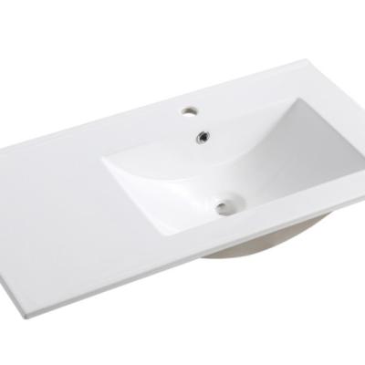 China Factory Wholesale Modern Countertop Wash Basin Bathroom Cabinet Basin Ceramic Rectangular Thinsulate for sale