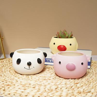 China High quality durable creative design flower pot 9.5cm high, diameter 8.2cm high, animal rose succulent flower pot small for sale