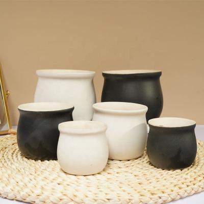 China Durable High Quality Creative Design Flower Pot Diameter 12.5 cm Height 10.5cm Melanin Burnt Succulent Vase Small Succulent Vase for sale