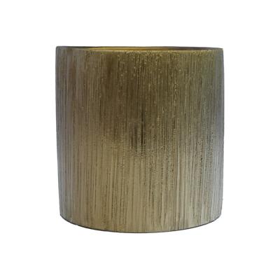 China Modern Manufacturer Custom Wholesale Outdoor Brushed Gold Plating Small Basin Flower Pot for sale