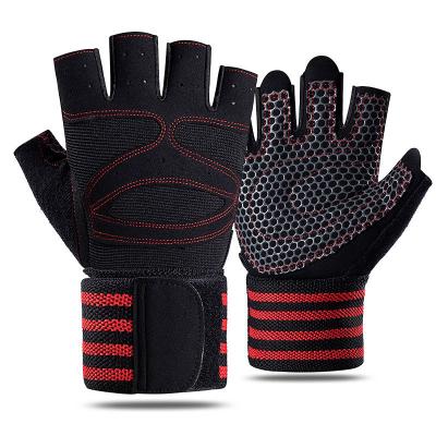 China Lightweight Breathable Durable Custom Logo Gym Workout Exercise Gloves With Wristband Weightlifting Gloves for sale